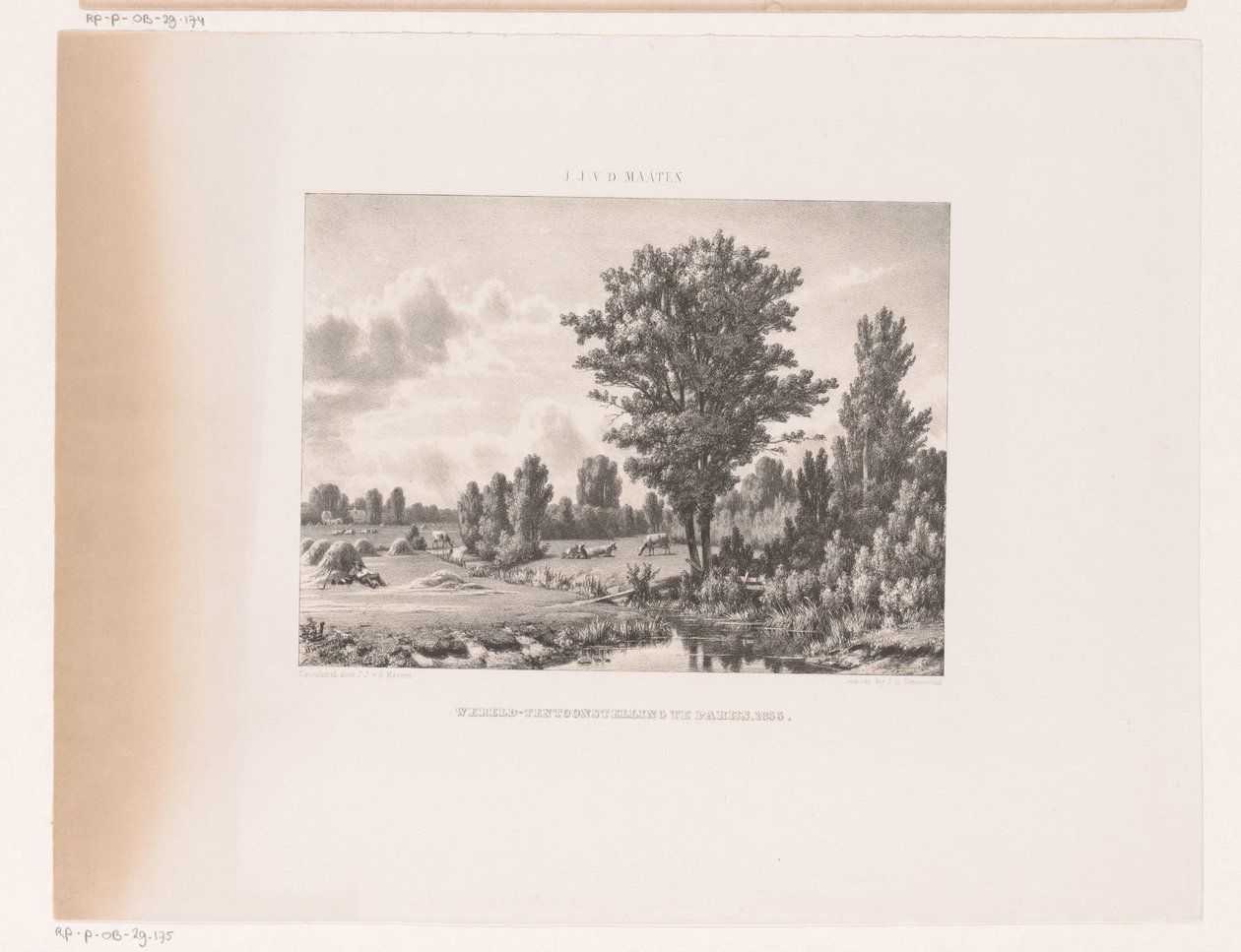 Landschaft mit Kühen und ruhendem Hirten von Jacob Jan van der Maaten