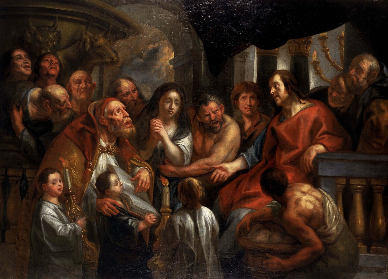 Christus und die Ehebrecherin von Jacob Jordaens