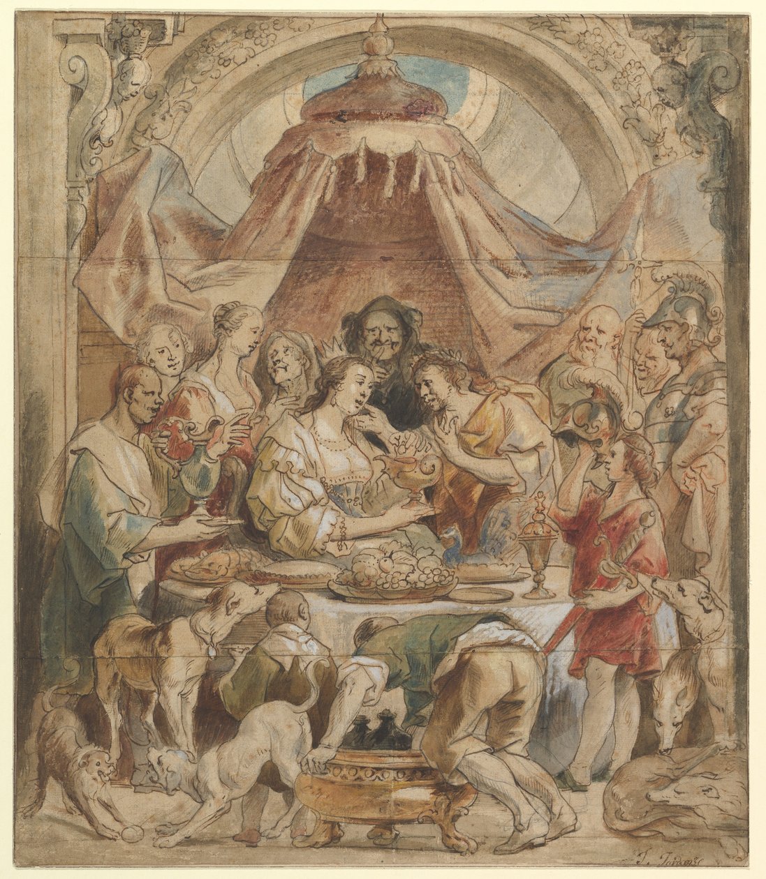 Das Bankett von Antonius und Kleopatra von Jacob Jordaens
