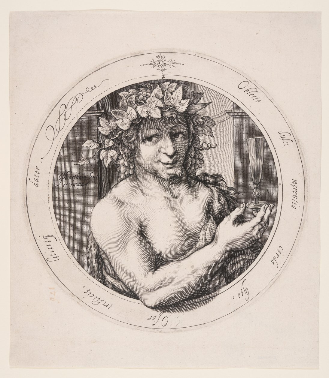 Bacchus, Platte 2 aus der Serie der Drei Götter von Jacob Matham