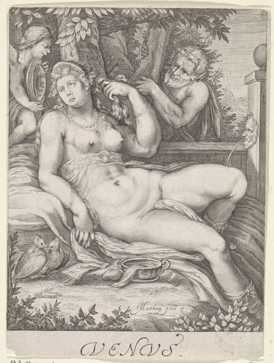 Venus von einem Satyr beobachtet von Jacob Matham