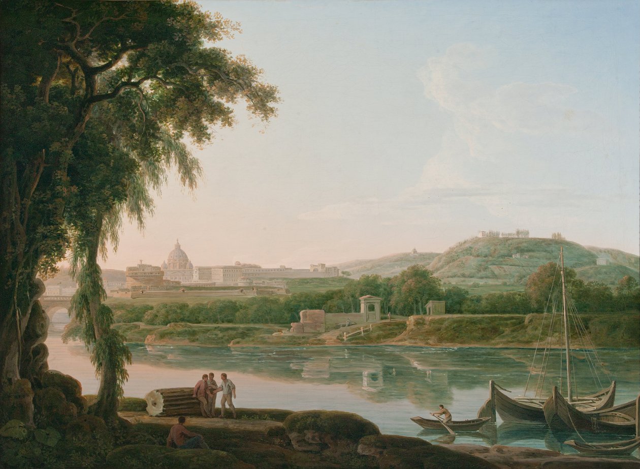 Ein entfernter Blick auf Rom über den Tiber von Jacob More