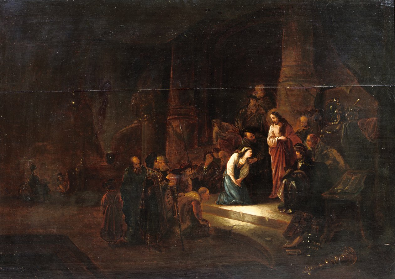 Christus und die Ehebrecherin von Jacob Willemsz de (workshop of) Wet or Wett