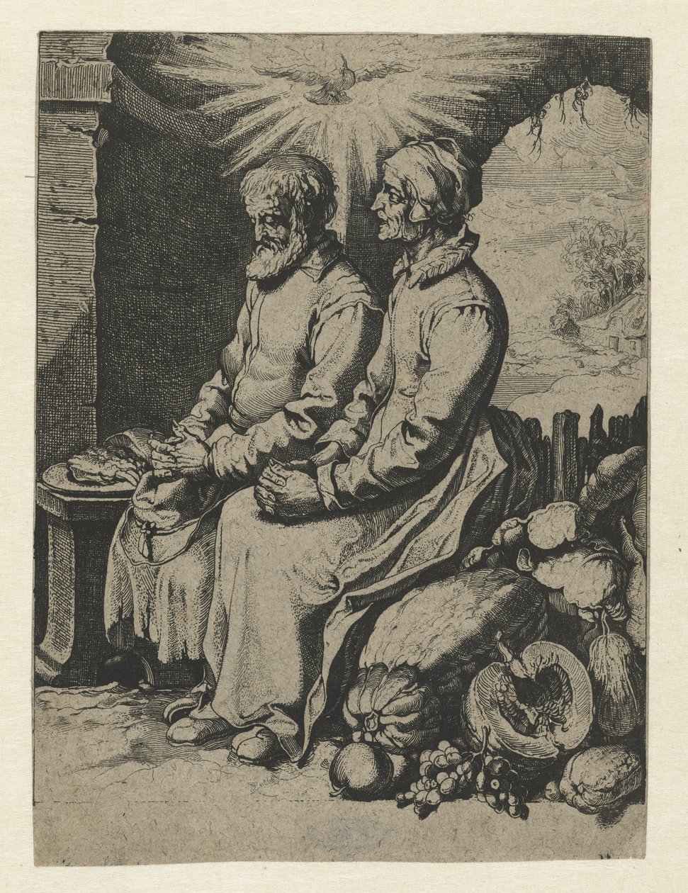 Betendes altes Ehepaar von Jacob de Gheyn (III) (attributed to)