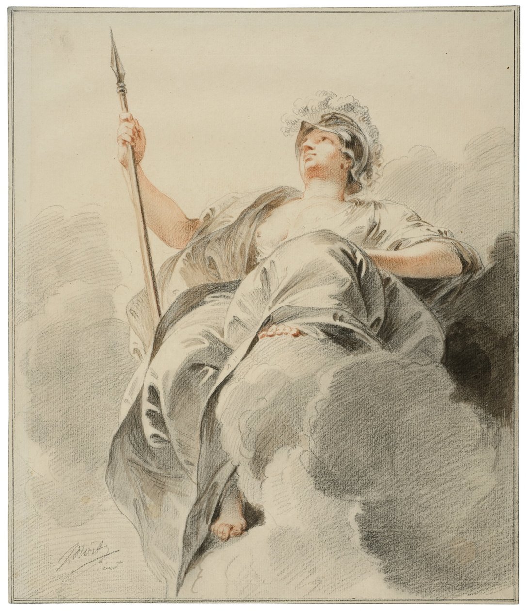 Minerva auf einer Wolke sitzend von Jacob de Wit