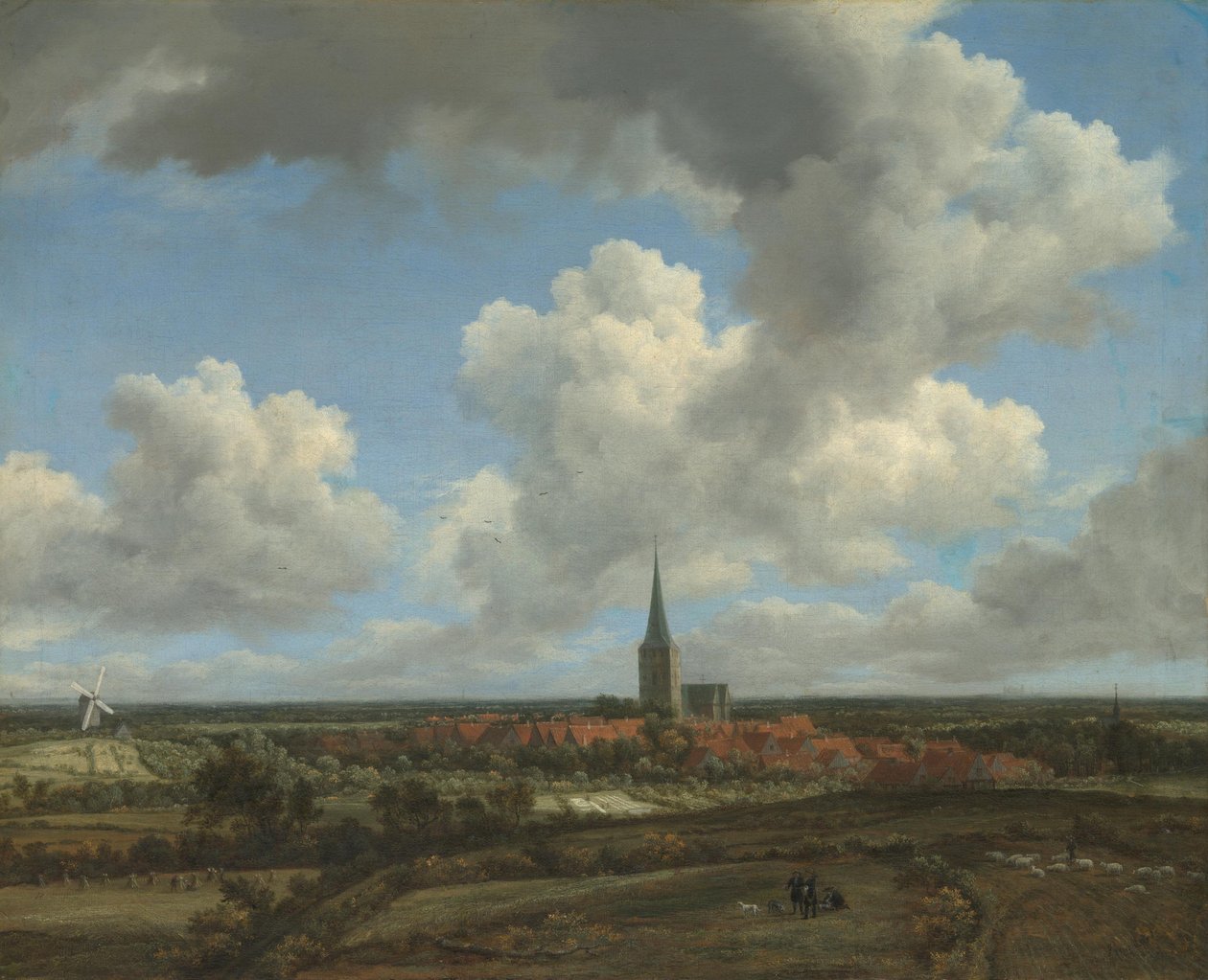 Flachlandschaft mit Ansicht von Ootmarsum von Jacob van Ruisdael