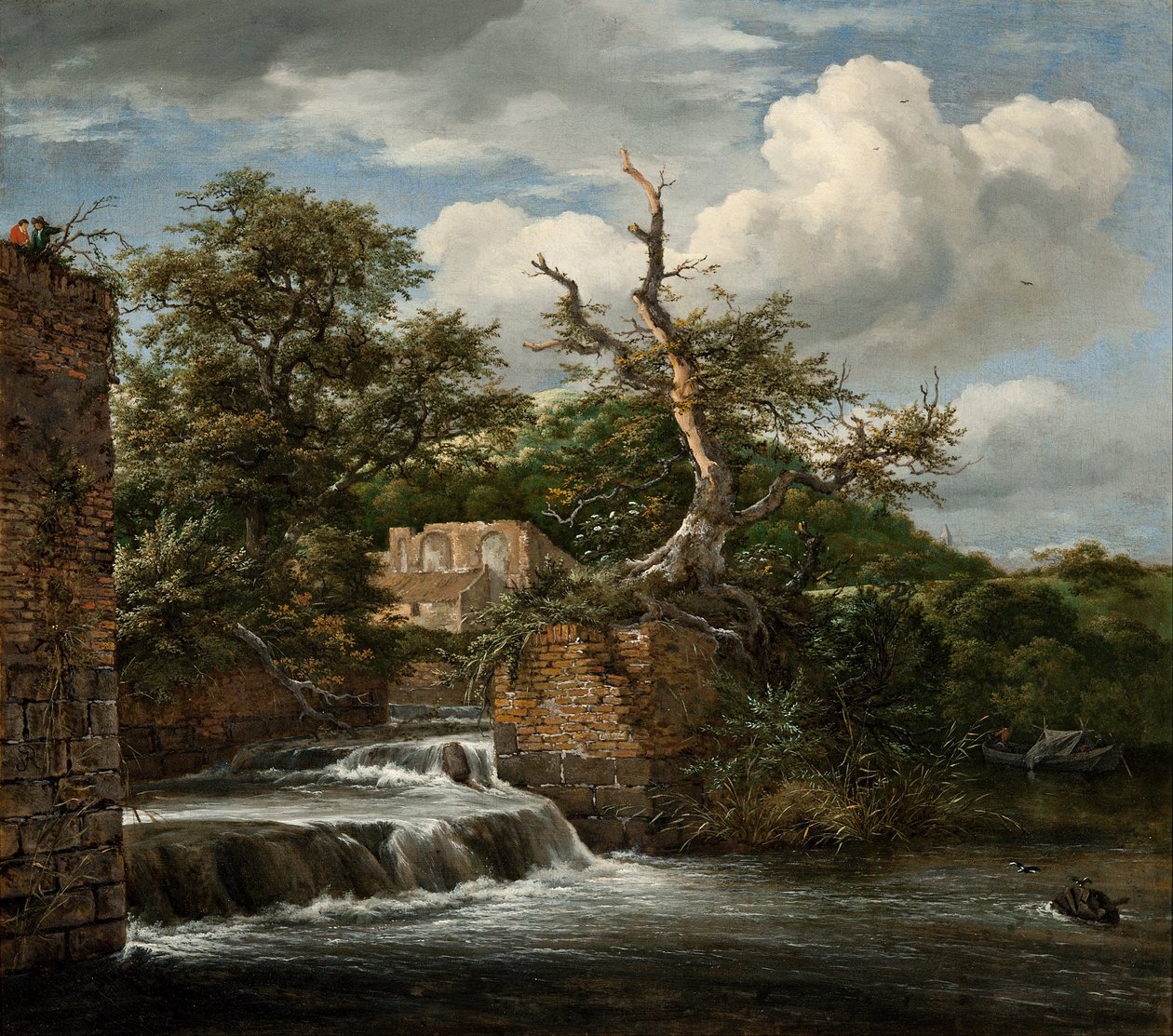 Landschaft mit einem Mühlgraben und Ruinen von Jacob van Ruisdael