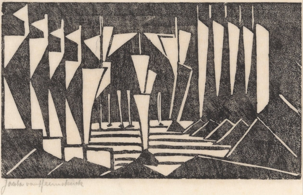 Komposition (Segeln auf einem See) von Jacoba van Heemskerck (signed by artist)