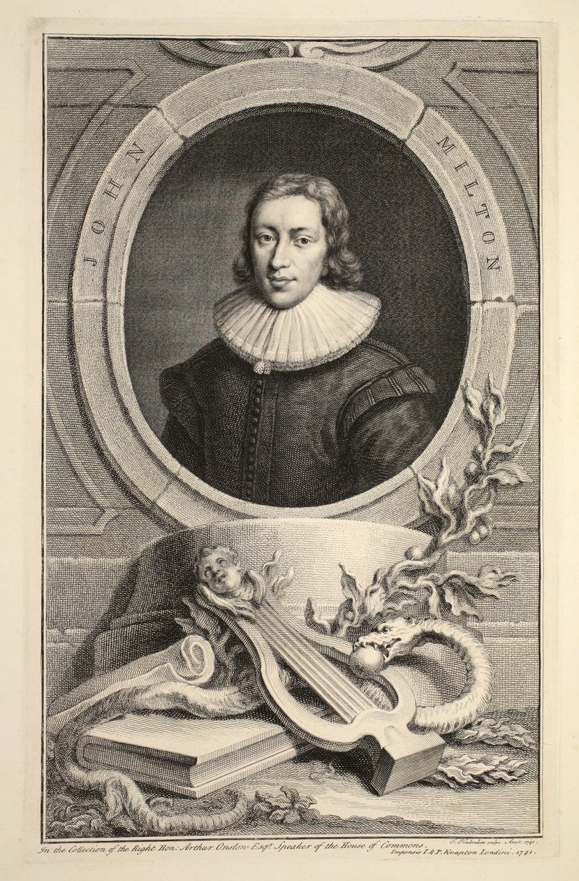 Porträt von John Milton, Illustration aus 