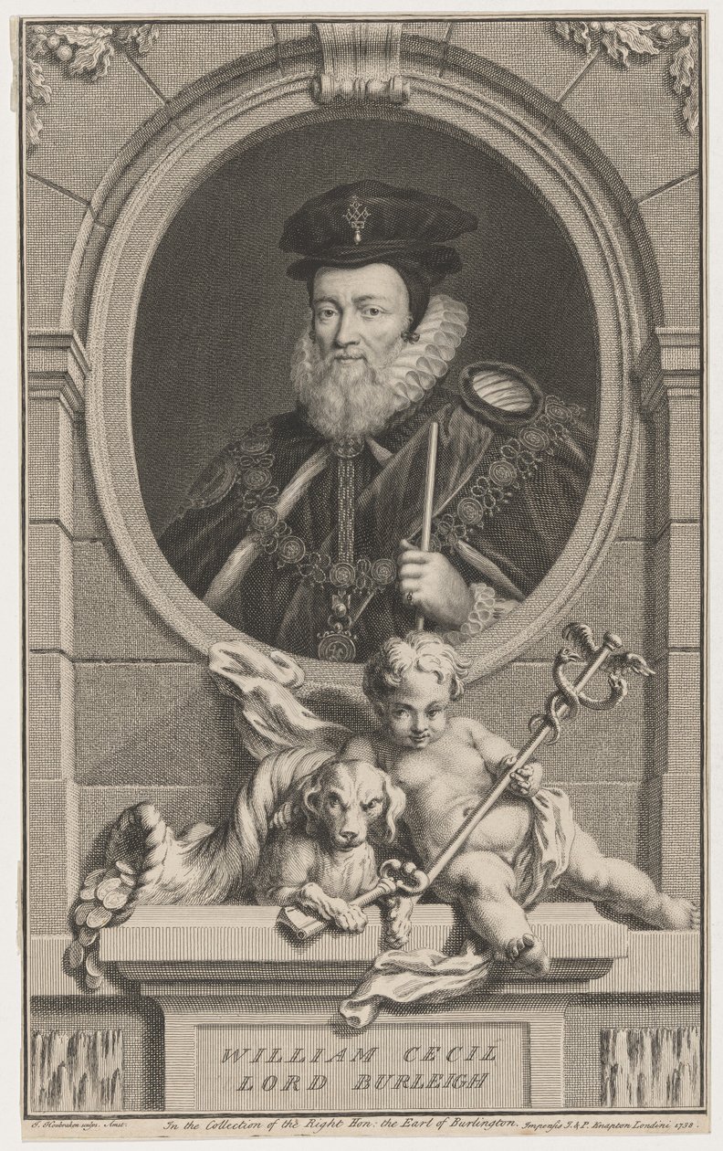 William Cecil, Lord Burleigh von Jacobus Houbraken