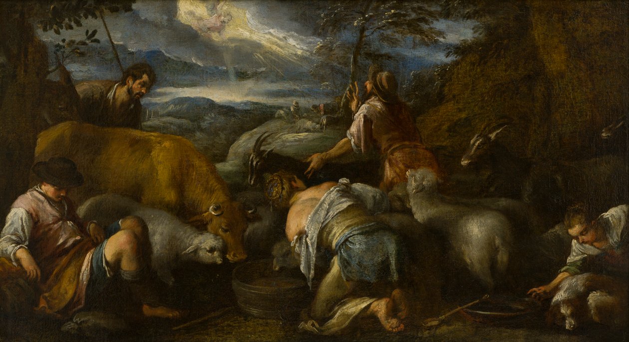 Die Verkündigung an die Hirten, ca. 1530-92 von Jacopo Bassano