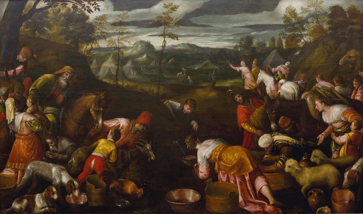 Moses schlägt Wasser aus dem Felsen von Jacopo Bassano