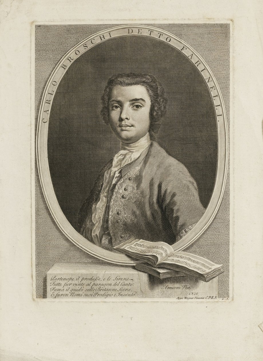 Porträt des Sängers Farinelli Carlo Broschi 1705-1782, 1735 von Jacopo Amigoni