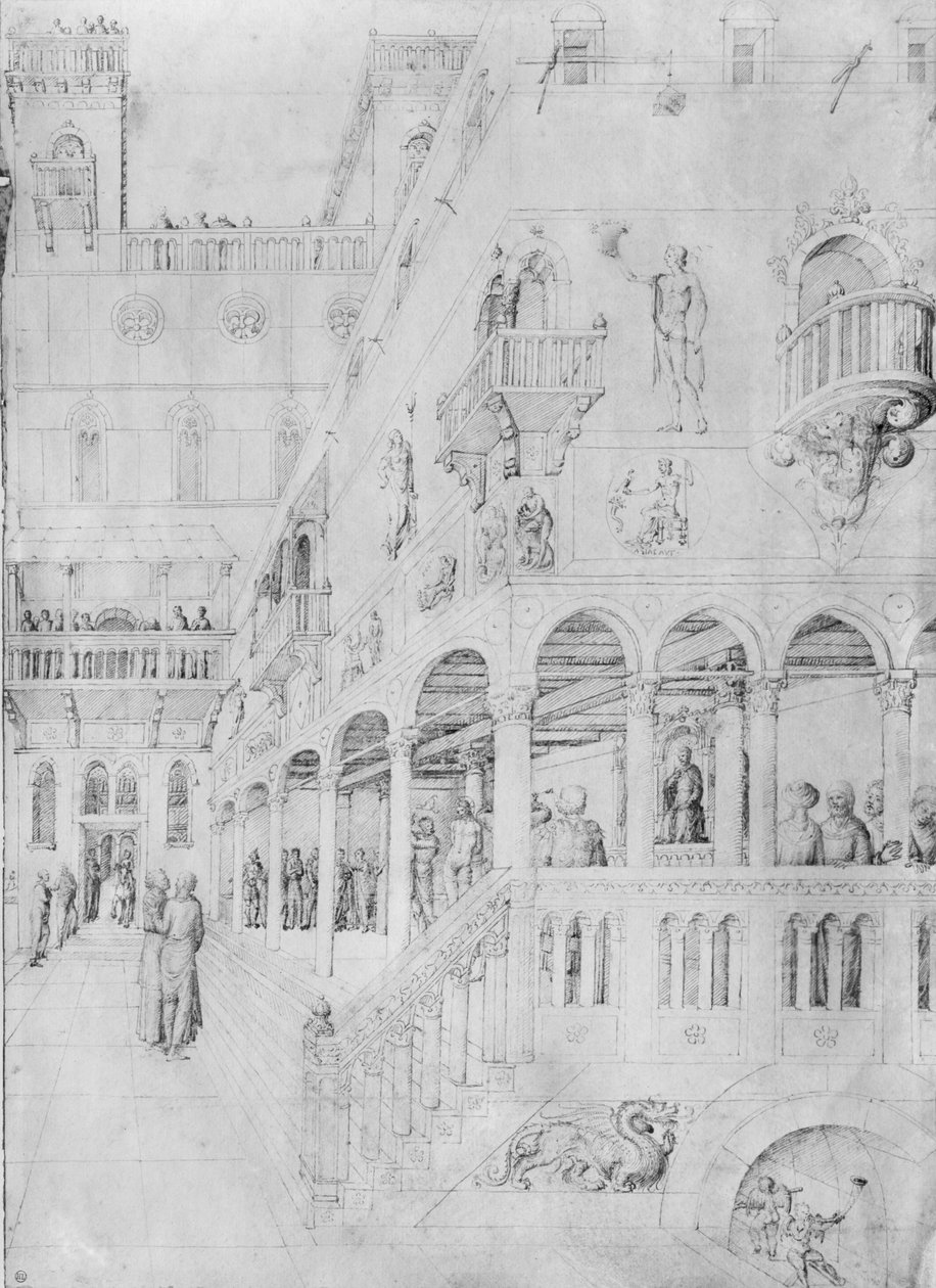 Die Geißelung, aus dem Album von Jacopo Bellini (Feder und Tinte auf Pergament) von Jacopo Bellini