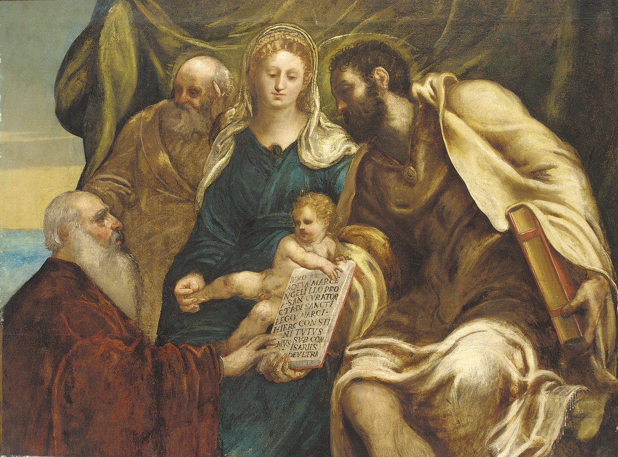 Die Heilige Familie und der Doge Ranieri von Jacopo Robusti (studio of) (attr. to) Tintoretto