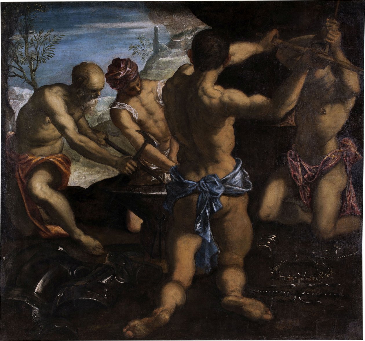 Die Schmiede des Vulkan, 1576-1577 von Jacopo Robusti Tintoretto