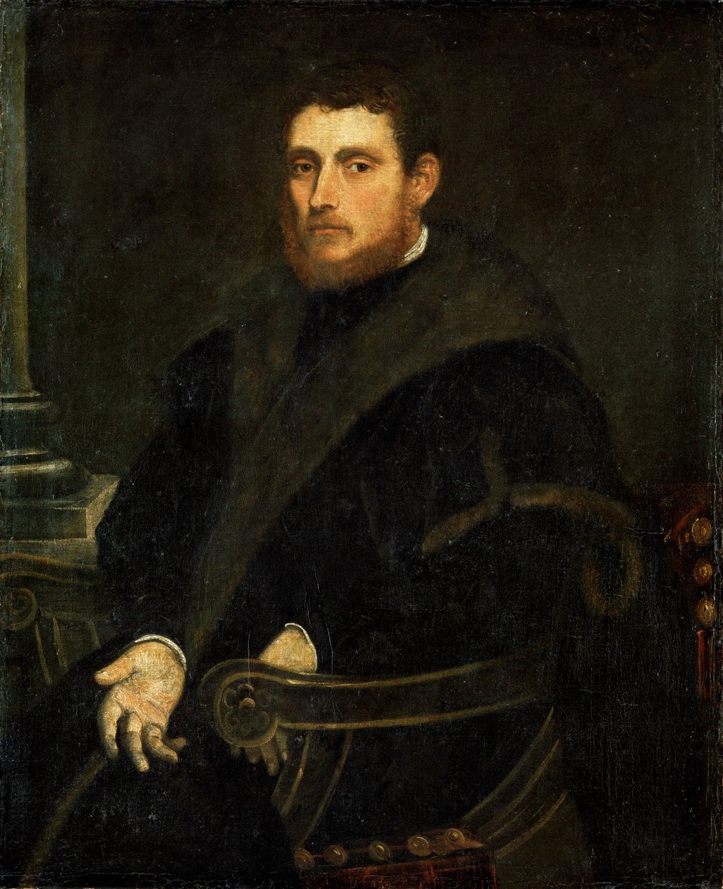 Junger Mann mit rotem Bart in einem Sessel von Jacopo Robusti Tintoretto