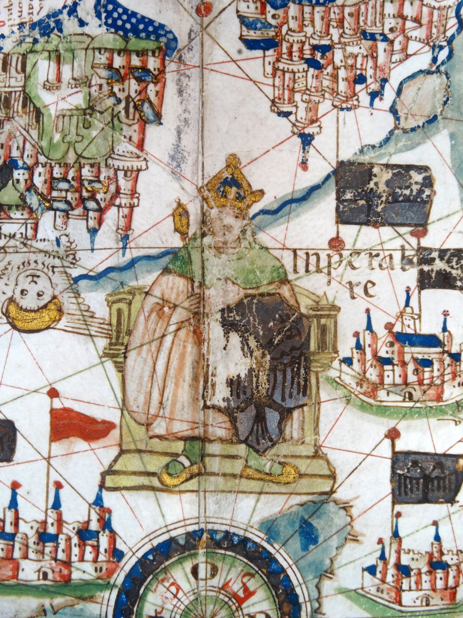 Heiliger Römischer Kaiser, Detail einer Renaissance-Karte von Europa, Jacopo Russo von Jacopo Russo