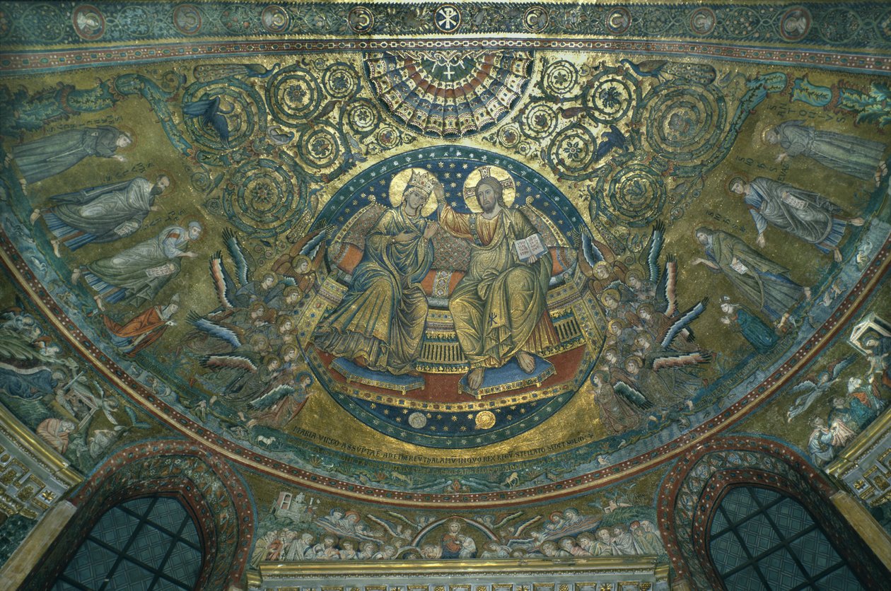 Krönung der Jungfrau, Apsis der Basilika S. Maria Maggiore, Rom, 1287-92 von Jacopo Torriti
