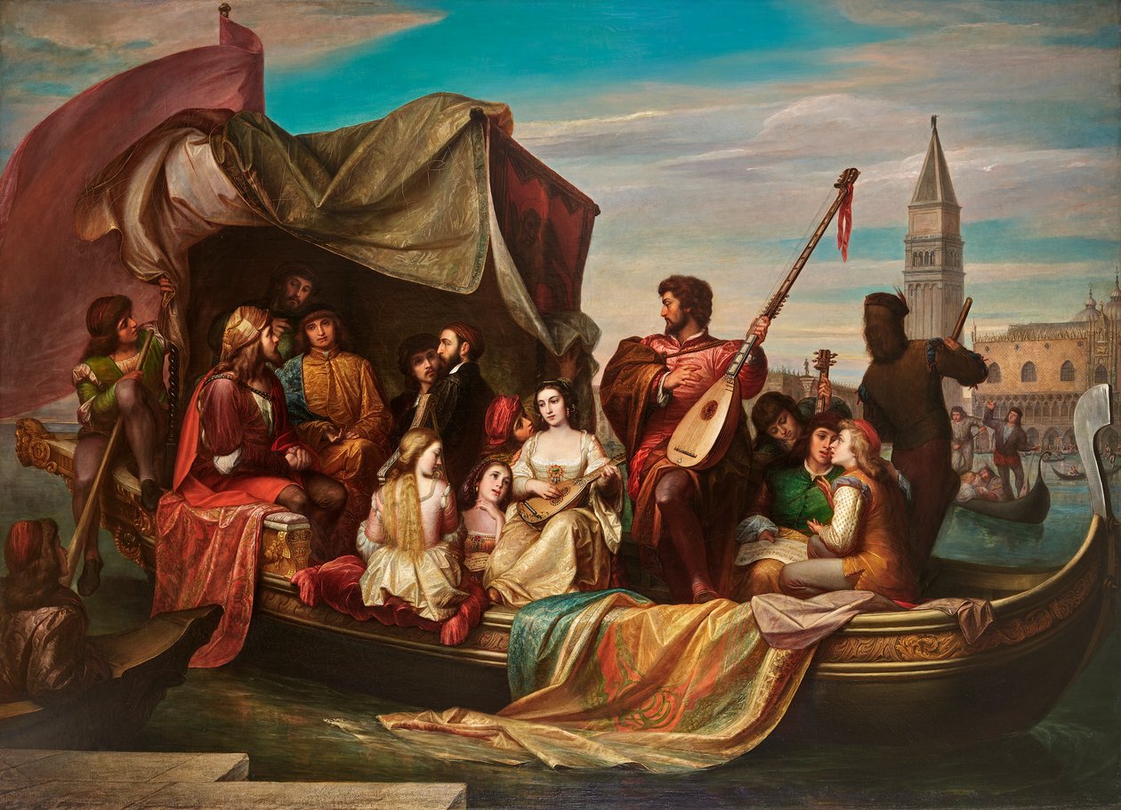 Giovanni Bellini und Albrecht Dürer werden von venezianischen Künstlern gefeiert von Jacopo de Andrea