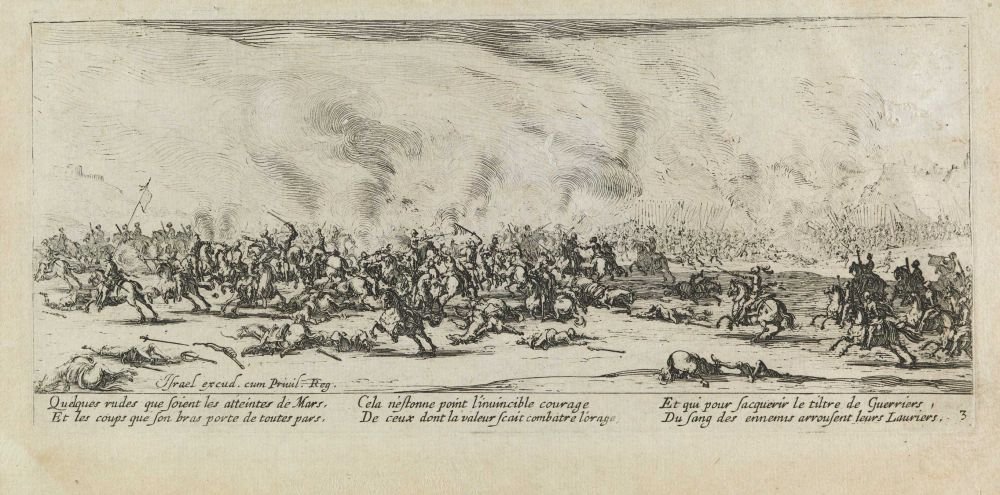 Die Schlacht Les miseres et les mal-heures de la guerre, pl. 3 von Jacques Callot