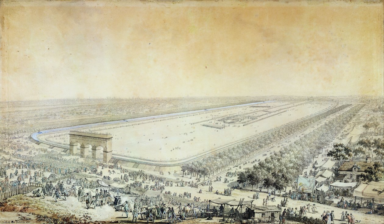 Gesamtansicht des Champ-de-Mars während des Fête de la Fédération, 14. Juli 1790 von Jacques Francois Joseph Swebach
