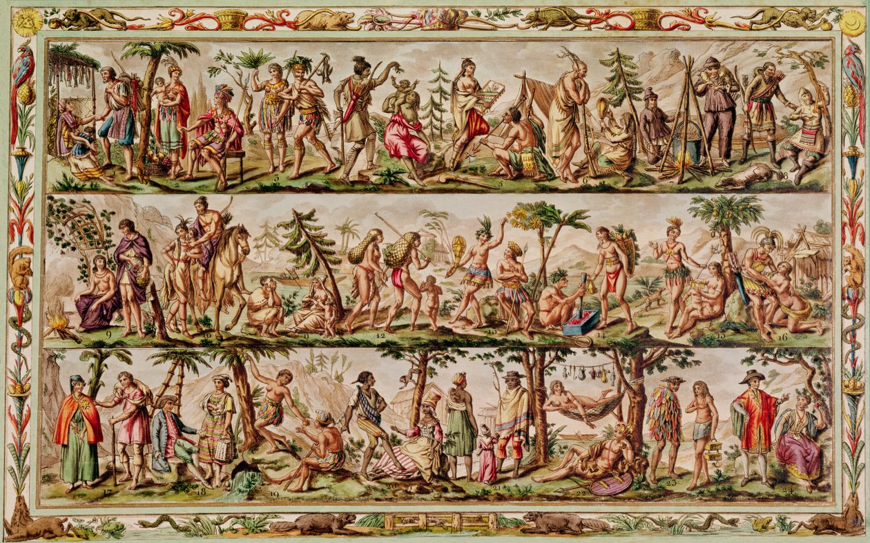 Die wichtigsten Völker Amerikas, ca. 1798-99 von Jacques Grasset de Saint Sauveur