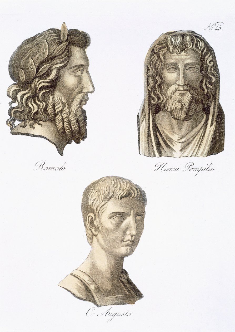 Romulus, Numa Pompilius und Augustus aus 