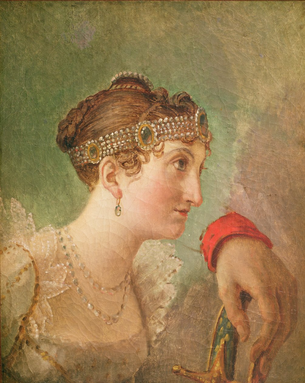Die Herzogin von Rochefoucauld und die Hand von Eugène de Beauharnais von Jacques Louis David