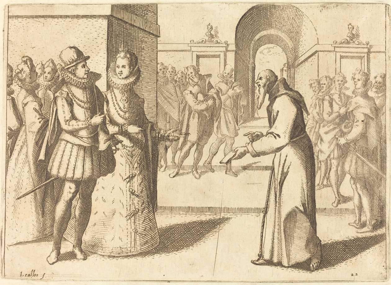 Ein Kapuziner bringt den Dank des Königs von Bayern von Jacques Callot