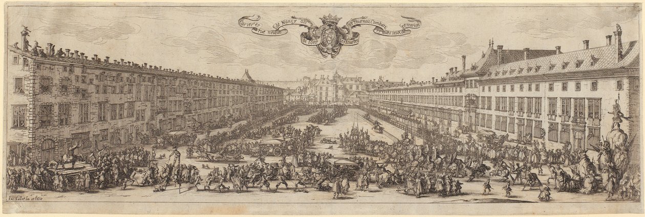 Ansicht der Rue Neuve in Nancy von Jacques Callot