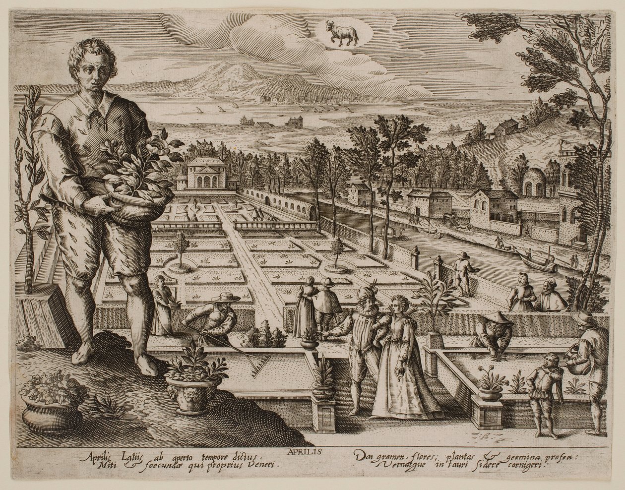 April, aus der Serie „Die Monate“ von Jacques Callot