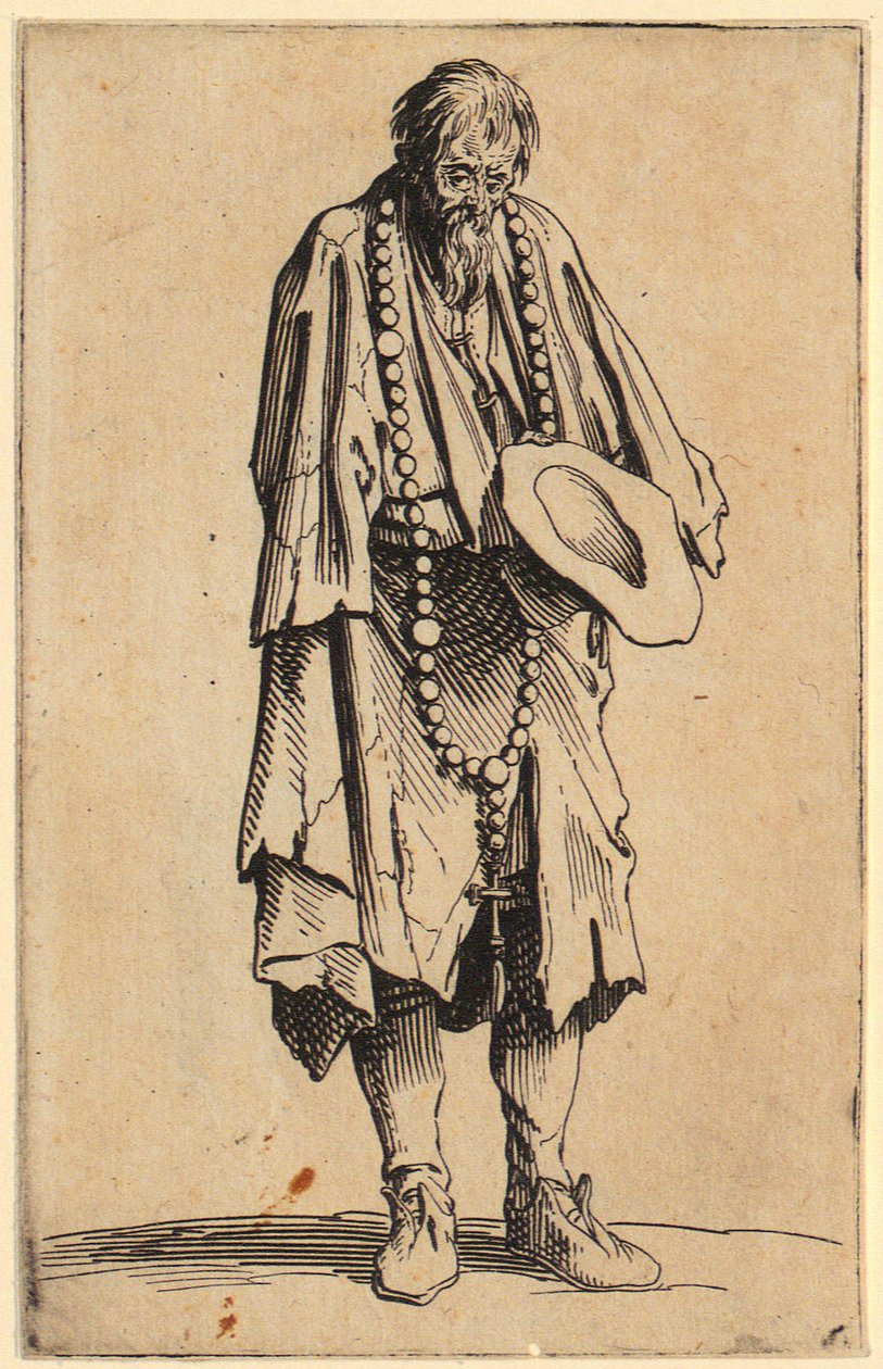 Bettler mit Rosenkranz, Blatt 11 der Folge „Die Bettler“ von Jacques Callot