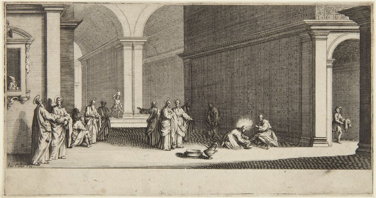 Christus wäscht den Aposteln die Füße von Jacques Callot
