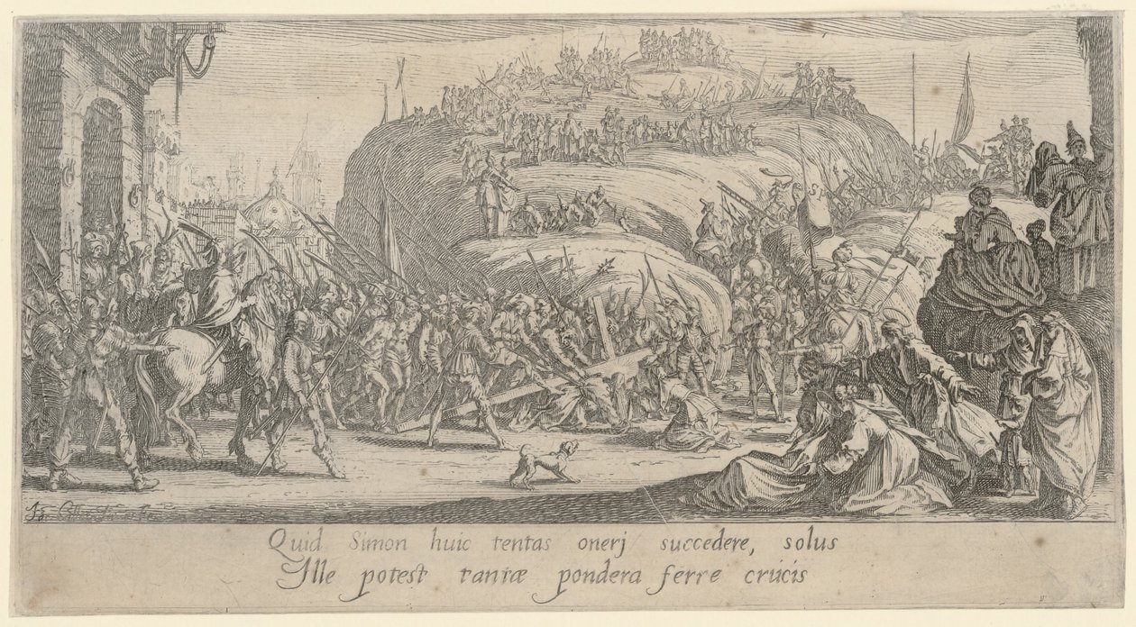 Christus schleppt das Kreuz von Jacques Callot