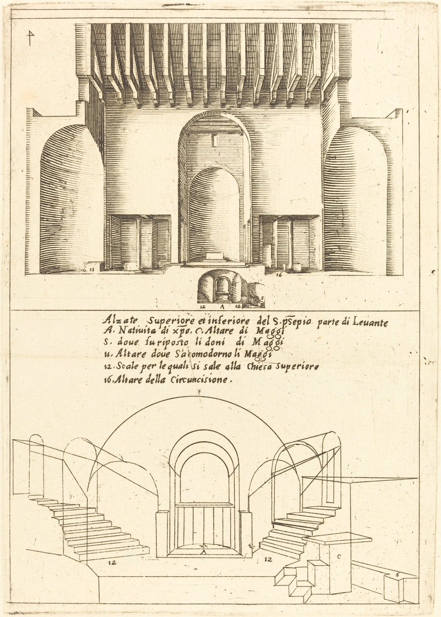 Erhebung der Kirche der Heiligen Krippe, 1619 von Jacques Callot