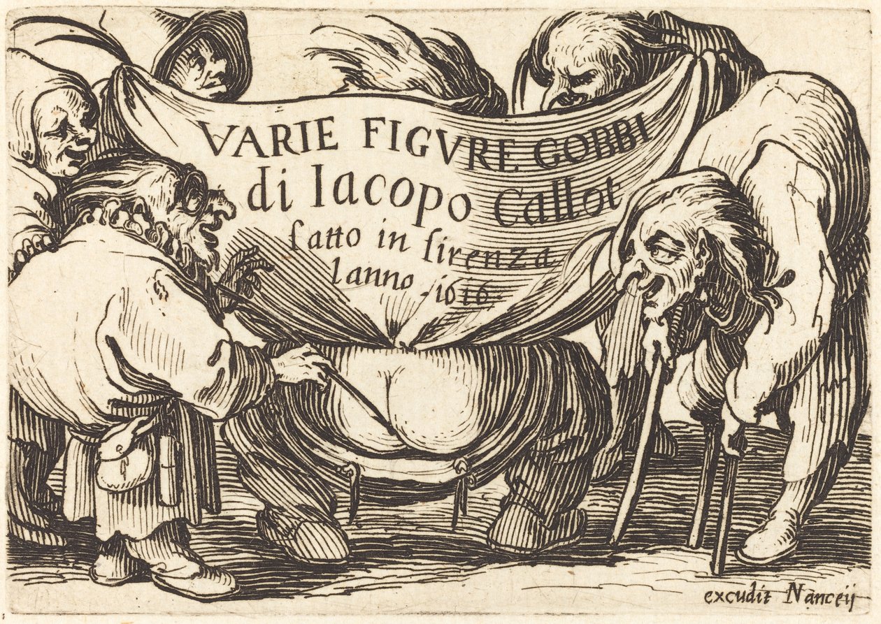 Frontispiz für "Varie Figure Gobbi" (Verschiedene Bucklige Figuren) von Jacques Callot
