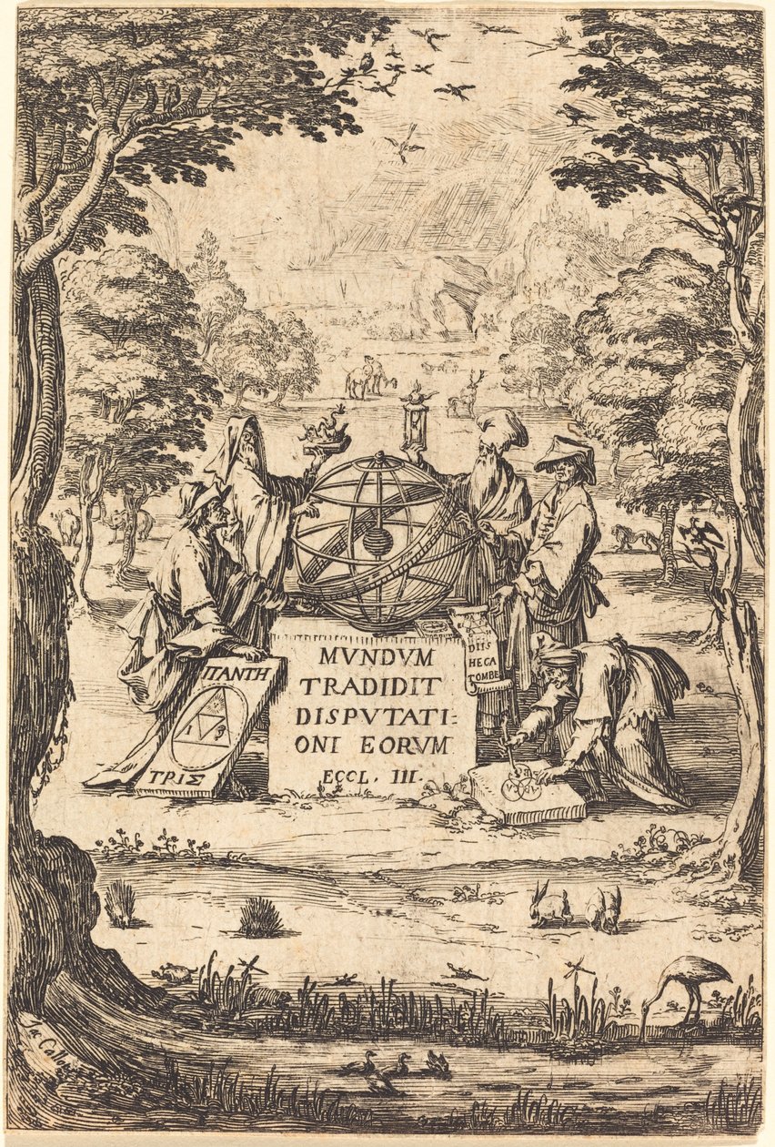 Frontispiz für die Heilige Kosmologie mit Astrologen von Jacques Callot
