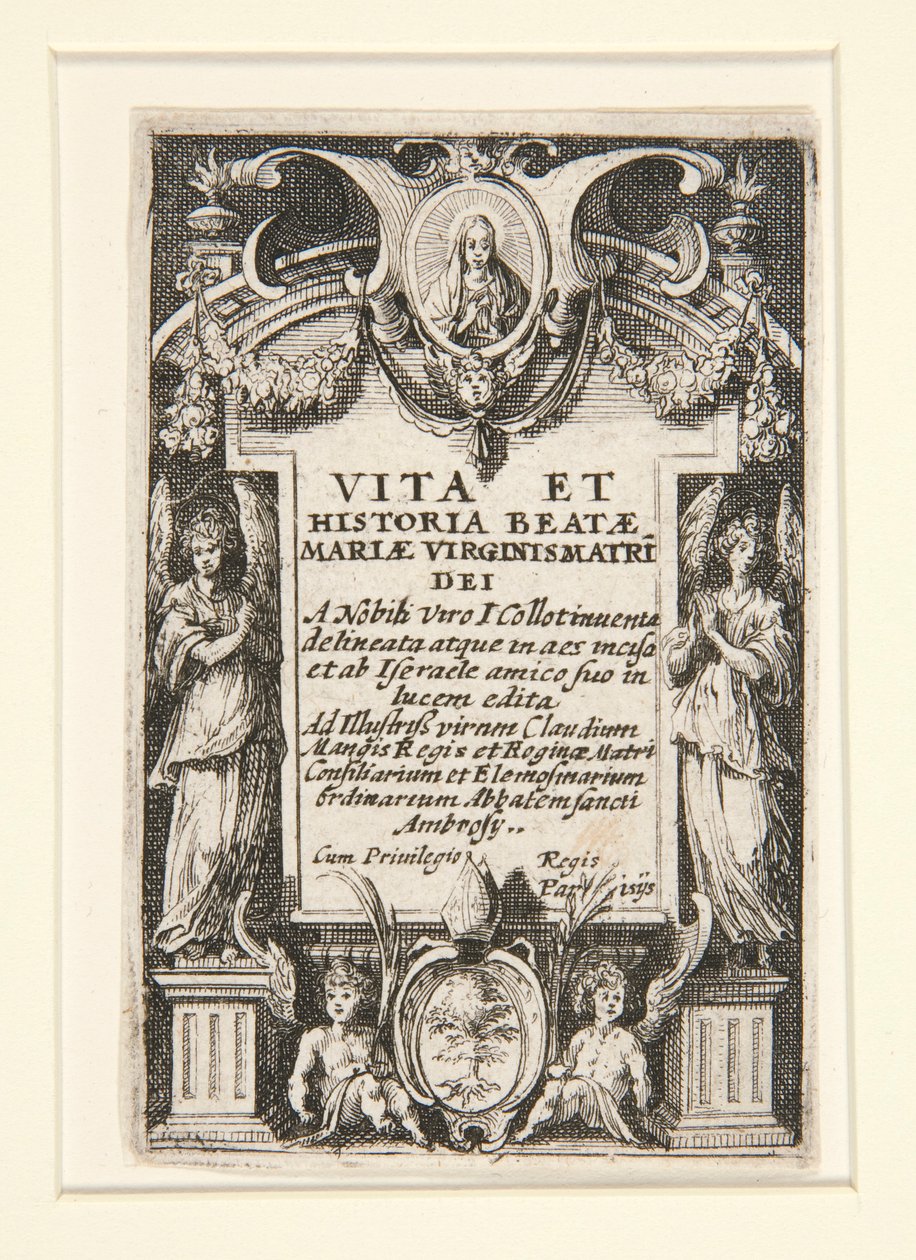 Frontispiz, Nr. 1 aus Das Leben der Jungfrau von Jacques Callot