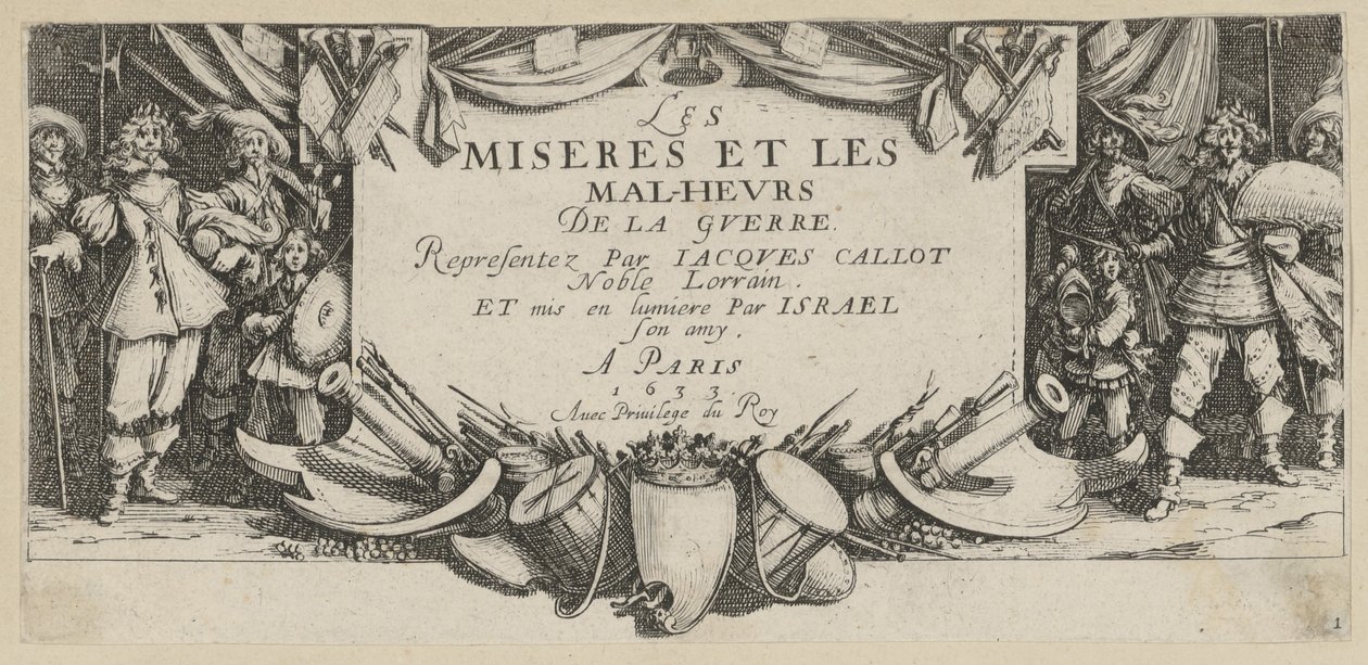 Frontispiz, Blatt 1 der Folge "Grauen des Krieges" von Jacques Callot