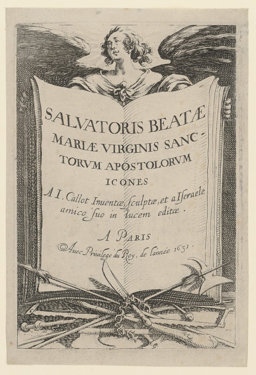 Frontispiz, Blatt 1 der Folge "Jesus, die zwölf Apostel und Maria" von Jacques Callot