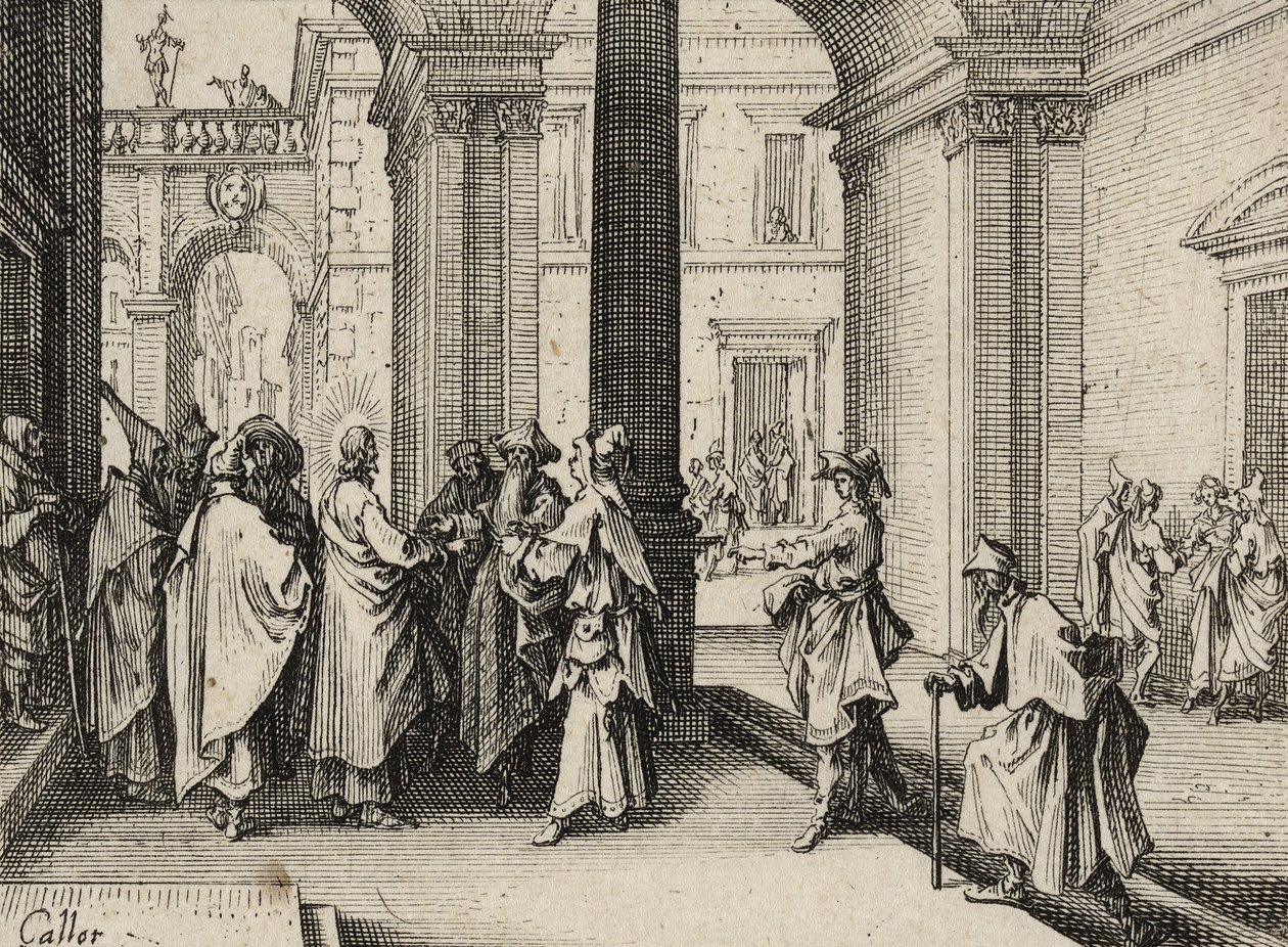 Jesus und die Gesetzeslehrer, 1635 von Jacques Callot