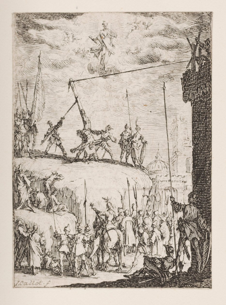 Martyrium des Heiligen Petrus, Nr. 4 aus Das Martyrium der Apostel von Jacques Callot