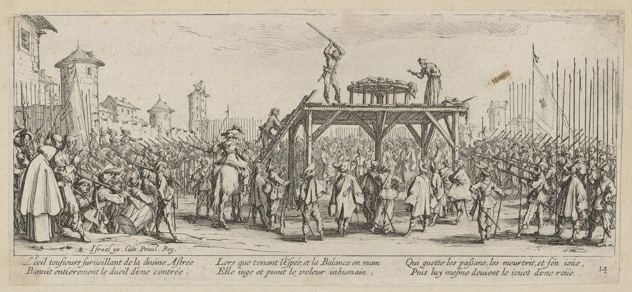 Rad, Blatt 14 der Folge "Grauen des Krieges" von Jacques Callot