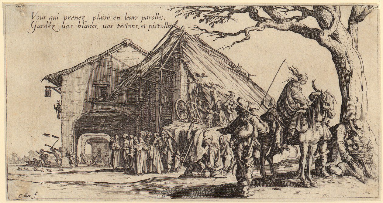 Rast, Blatt 3 der Folge "Die Bohémiens" von Jacques Callot