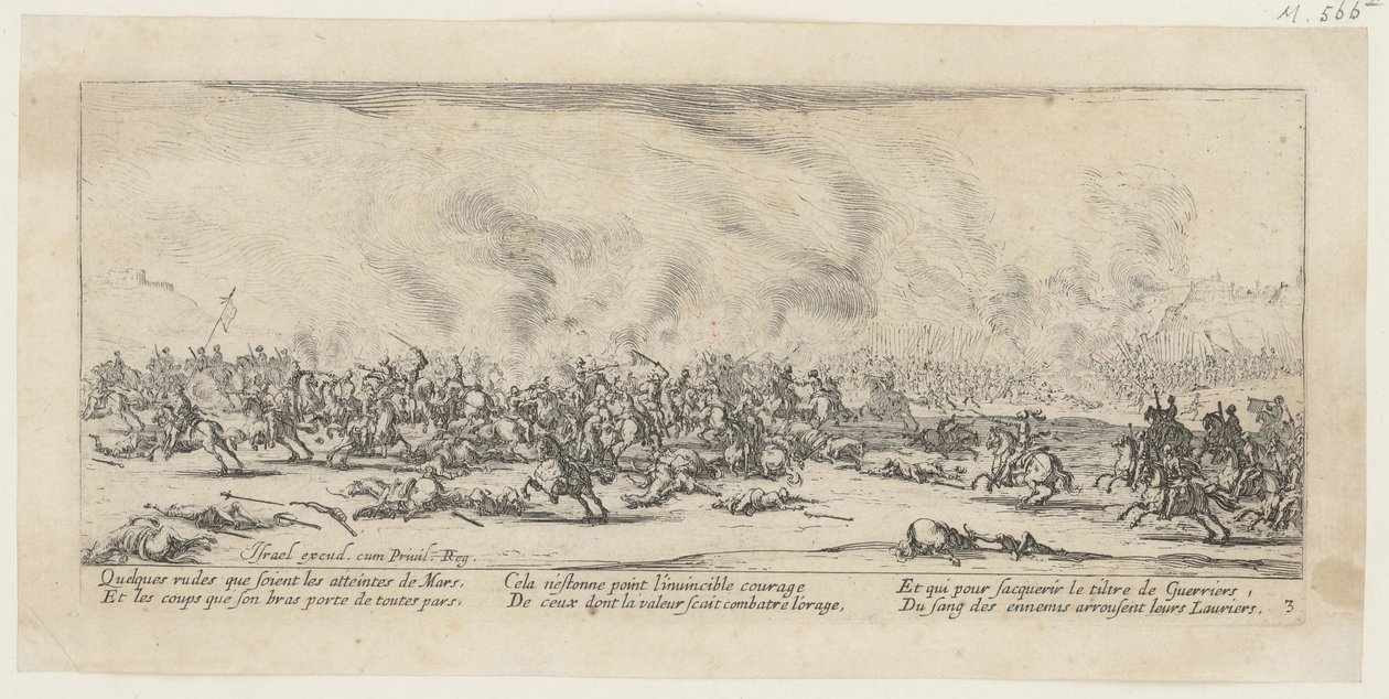 Schlacht, Blatt 3 der Folge "Grauen des Krieges" von Jacques Callot