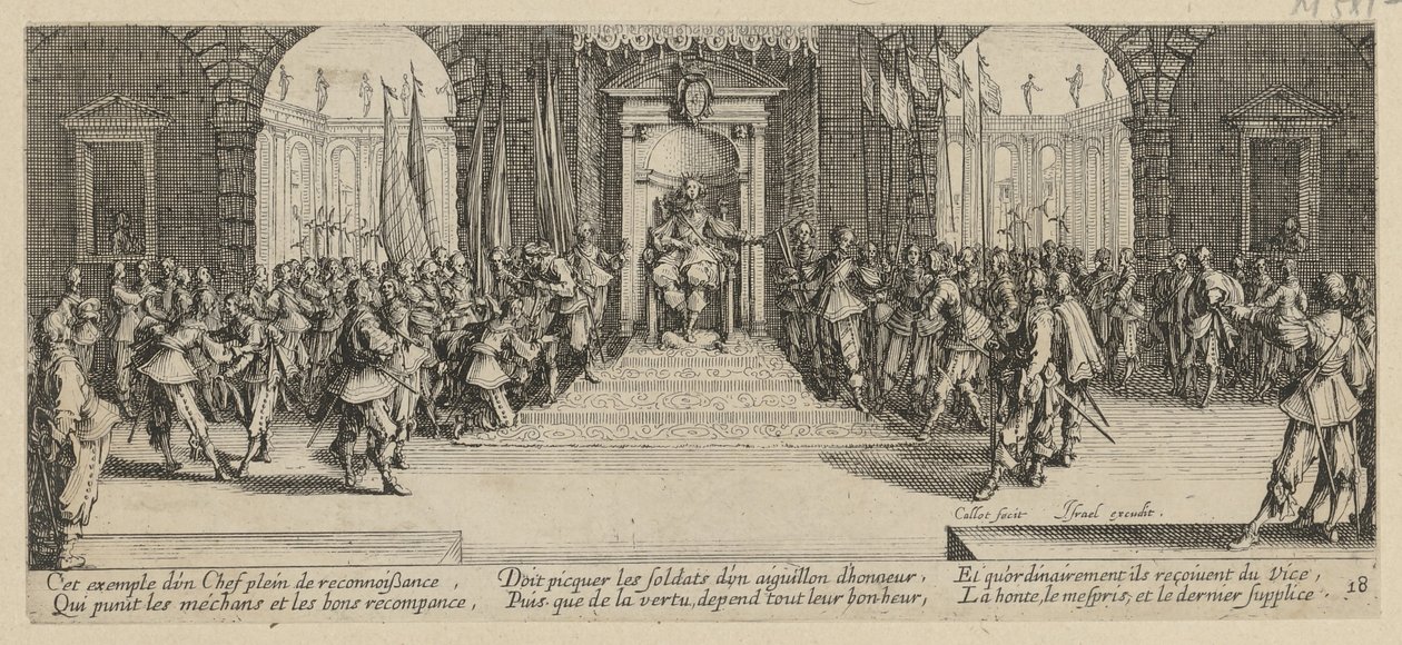 Soldvergabe, Blatt 18 der Folge "Grauen des Krieges" von Jacques Callot