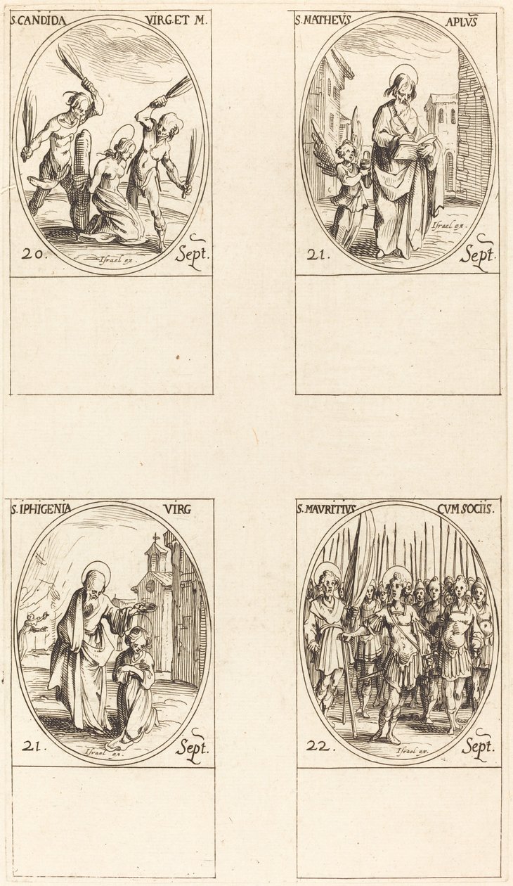 St. Canida; St. Matthäus; St. Ipigenia; St. Mauritius und Gefährten von Jacques Callot