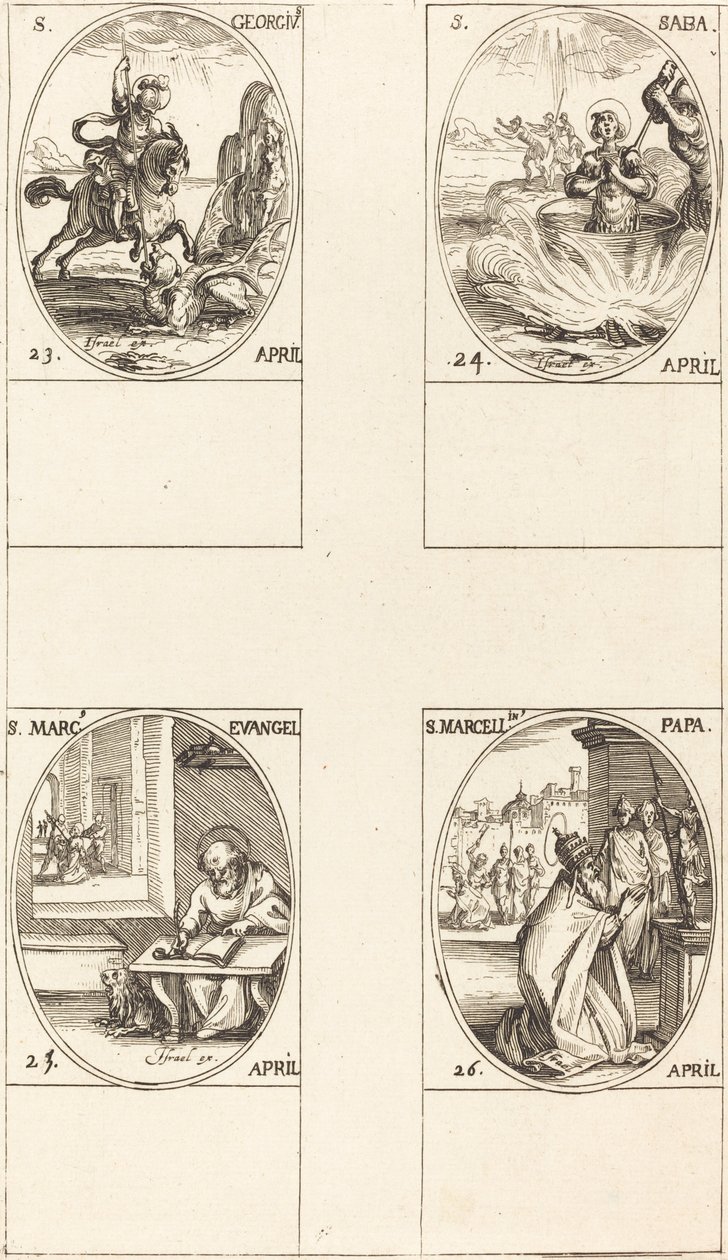 St. Georg; St. Sabas; St. Markus, Evangelist; St. Marcellin von Jacques Callot