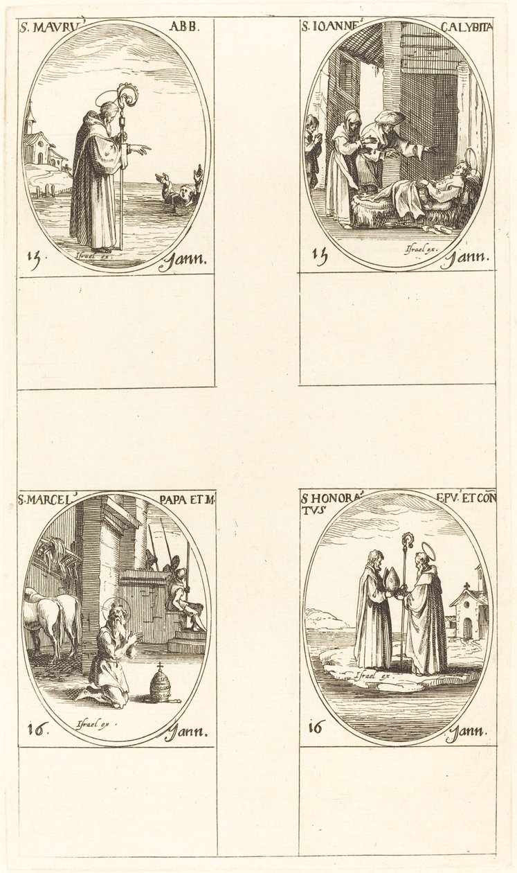 St. Maurus, St. John Calybite, St. Marcellus, St. Honoratus von Jacques Callot